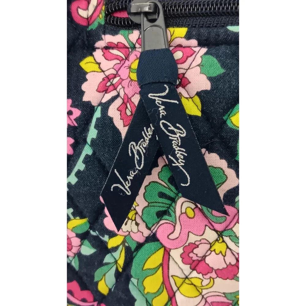 Vera Bradley Nomadic Floral Quilted Crossbody Bag: Navy Pink Green Paisley Purse
